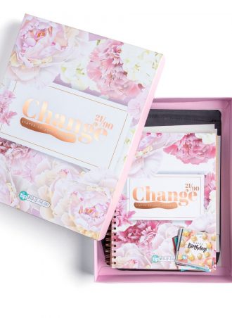 pink floral change notebook